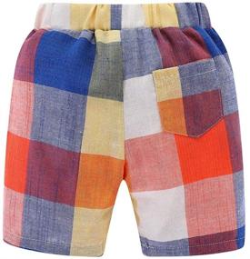 img 3 attached to 🩳 Vibrant Gingham Summer Shorts for LittleSpring Little Toddler Boys