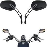 road king street electra glide dyna softail road glide motorcycle rearview mirrors for 1982-2020 (black sportster style) logo