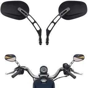 img 4 attached to Road King Street Electra Glide Dyna Softail Road Glide Motorcycle Rearview Mirrors for 1982-2020 (Black Sportster Style)