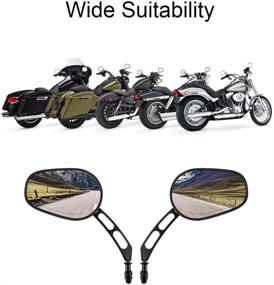 img 1 attached to Road King Street Electra Glide Dyna Softail Road Glide Motorcycle Rearview Mirrors for 1982-2020 (Black Sportster Style)