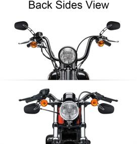 img 2 attached to Road King Street Electra Glide Dyna Softail Road Glide Motorcycle Rearview Mirrors for 1982-2020 (Black Sportster Style)