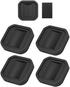img 4 attached to 🪑 Yupeak Furniture Wheel Caster Cups/Floor Protectors, Silicone Non-Slip Caster Cups for Furniture Small Wheels/Legs - Prevents Scratches (4PACK, Black) - 1.75x1.75