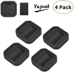 img 1 attached to 🪑 Yupeak Furniture Wheel Caster Cups/Floor Protectors, Silicone Non-Slip Caster Cups for Furniture Small Wheels/Legs - Prevents Scratches (4PACK, Black) - 1.75x1.75