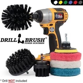 img 1 attached to 🔨 Drillbrush Grill Accessories: Power Scrub Brush with Blue Cleaning Pads for Bathroom, Shower & Grill Cleaning - Ultimate Drillbrush Kit