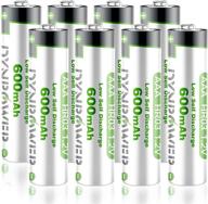 🔋 8pcs nimh 1.2v aaa 600mah rechargeable batteries – ideal for solar lights, garden light, string lights, wireless mouses, flashlight - dynpower pre-charged triple a high performance, wide temperature range logo