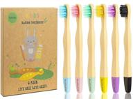 organic compostable kids toothbrush set, bpa-free soft bristle bamboo toothbrushes, eco-friendly natural biodegradable sustainable toothbrushes - pack of 6 logo