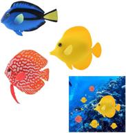 enhance your aquarium with 3pcs glowing artificial clownfish set: silicone floating decor ornaments for fish tank, saltwater fake fish for vibrant underwater simulation logo