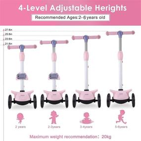 img 3 attached to 🛴 Wheelive 2 in 1 Kick Scooter for Kids: 3-Light Up Wheels, Removable Seat, Adjustable Heights! Perfect for Boys & Girls 2-6 Years Old!