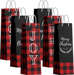 img 4 attached to Med Gift Bags Plaid Wine