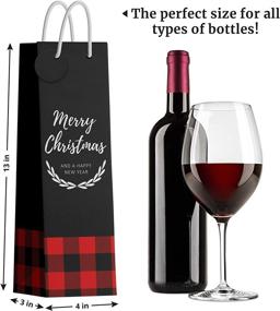img 3 attached to Med Gift Bags Plaid Wine