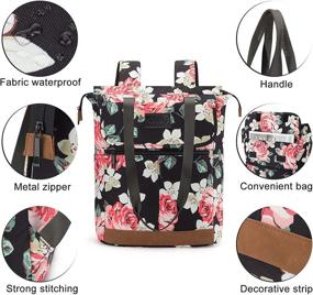 img 3 attached to 🎒 Orvilly Flower Backpack Purse, Stylish College School Travel Casual Daypack Bookbag, Work Shopping Small Bag Lightweight For Men, Girls, Boys, Students - Fits 14 Inch Laptop, Netbook