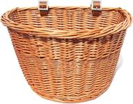 🚲 colorbasket 01563 adult front handlebar wicker bike basket: leather straps, natural color - ultimate cycling accessory! logo