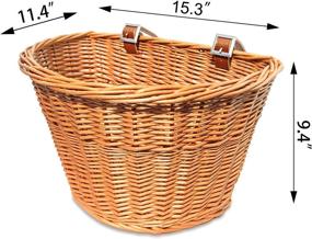 img 2 attached to 🚲 Colorbasket 01563 Adult Front Handlebar Wicker Bike Basket: Leather Straps, Natural Color - Ultimate Cycling Accessory!