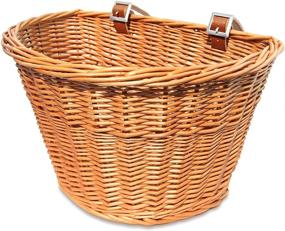 img 3 attached to 🚲 Colorbasket 01563 Adult Front Handlebar Wicker Bike Basket: Leather Straps, Natural Color - Ultimate Cycling Accessory!