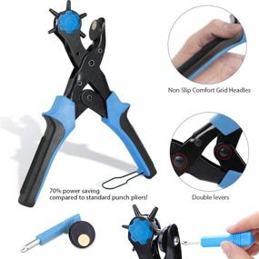 img 2 attached to 💪 Upgraded Leather Hole Punch - Premium Belt Hole Puncher with Adjustable Size Dial | Ideal for Belts, Watch Bands, Straps, Dog Collars, Saddles, Shoes, Fabric | DIY Home & Heavy Duty Rotary Punch Set