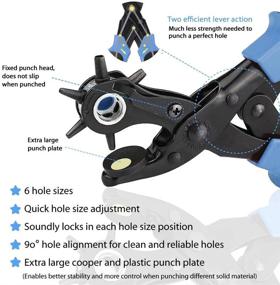 img 1 attached to 💪 Upgraded Leather Hole Punch - Premium Belt Hole Puncher with Adjustable Size Dial | Ideal for Belts, Watch Bands, Straps, Dog Collars, Saddles, Shoes, Fabric | DIY Home & Heavy Duty Rotary Punch Set