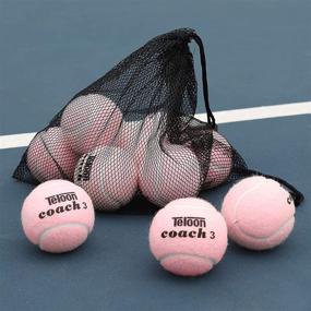 img 4 attached to 🎾 Teloon Pressureless Tennis Balls for Training - 12 or 18 Count with Mesh Carry Bag, Available in 4 Colors - Ideal Exercise Balls for Beginners