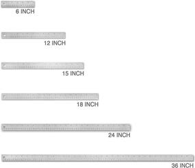 img 1 attached to 📏 18 Inch Alumicolor Flexible Stainless Steel Measuring Tool Ruler - Enhanced for SEO