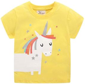 img 4 attached to 🦄 Ultra Soft Unicorn T-Shirt for Toddler Girls – Premium Cotton & Short-Sleeve Tee by EULLA