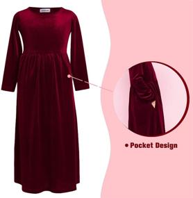 img 2 attached to 👗 GAZIAR Girls Maxi Velvet Dress: Elegant Yet Versatile for Parties, Weddings & Holidays!