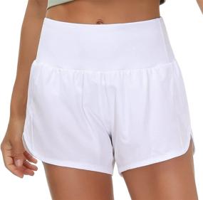 img 2 attached to 🏃 THE GYM PEOPLE Women's High Waisted Running Shorts with Quick Dry Fabric and Mesh Liner, featuring Zipper Pockets - Ideal Athletic Workout Shorts