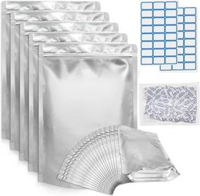 img 4 attached to 🛍️ 25 Mylar Bags for Food Storage - 1 Gallon, Extra Thick 8.6 Mil | 10"x14" with Oxygen Absorbers & Label Stickers - Airtight Vacuum Sealing for Long Term Food Preservation