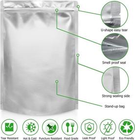 img 2 attached to 🛍️ 25 Mylar Bags for Food Storage - 1 Gallon, Extra Thick 8.6 Mil | 10"x14" with Oxygen Absorbers & Label Stickers - Airtight Vacuum Sealing for Long Term Food Preservation