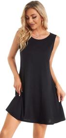 img 1 attached to 👗 Sleeveless T-Shirt Dress with Pockets - Women's Clothing for Sundresses