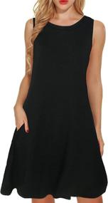 img 4 attached to 👗 Sleeveless T-Shirt Dress with Pockets - Women's Clothing for Sundresses