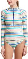 shoshanna womens ombre stripe rashguard logo