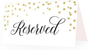 img 4 attached to 🎟️ 25 Gold Dots VIP Reserved Tent Cards for Table - Ideal for Restaurants, Wedding Receptions, Churches, Office Meetings, Holiday Parties & More - Printed Seating Reservation Accessories