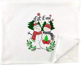 img 3 attached to Holiday Seasonal Kitchen Towels: Let It Snowman featuring Two Sets of Snowmen Friends - 4 Piece (Snowman Party)