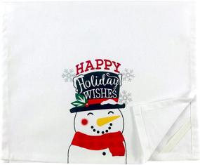 img 2 attached to Holiday Seasonal Kitchen Towels: Let It Snowman featuring Two Sets of Snowmen Friends - 4 Piece (Snowman Party)