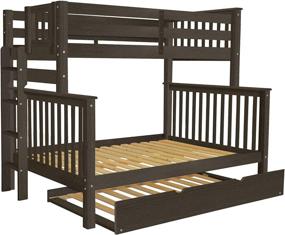 img 2 attached to 🌟 Stylish and Space-Saving: Bedz King BK961EL-Brushed-Gray-Trundle Bunk Bed in Twin Over Full, Brushed White Finish