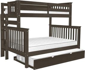 img 3 attached to 🌟 Stylish and Space-Saving: Bedz King BK961EL-Brushed-Gray-Trundle Bunk Bed in Twin Over Full, Brushed White Finish