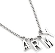 📿 trendy kpop bts jewelry: army letter necklace for unisex fashion | bangtan boys a.r.m.y pendant logo