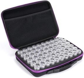 img 3 attached to 💜 Organize Your Diamond Painting Supplies with Hipiwe 60 Grids Diamond Painting Storage Case - Purple!