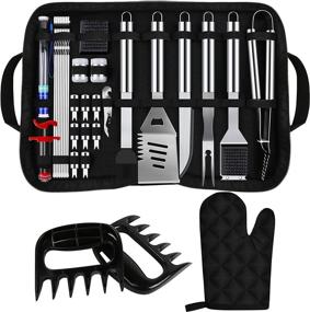 img 4 attached to 🔥 SuperLee 30 Piece BBQ Grill Tools Set, Durable Stainless Steel Barbecue Accessories Set with Carry Bag, Full Outdoor/Indoor Grilling Utensil Gift Set for Camping, Men, and Women