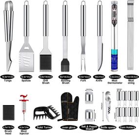 img 3 attached to 🔥 SuperLee 30 Piece BBQ Grill Tools Set, Durable Stainless Steel Barbecue Accessories Set with Carry Bag, Full Outdoor/Indoor Grilling Utensil Gift Set for Camping, Men, and Women