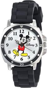 img 3 attached to Disney Kids: MK1080 Mickey Mouse Watch - Black Rubber Strap for Young Fans!