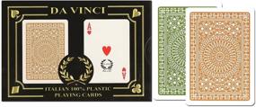 img 1 attached to 🃏 DA VINCI Palermo 100% Plastic Playing Cards: Bridge Size Regular Index, 2 Deck Set with Hard Shell Case, Cut Cards Included