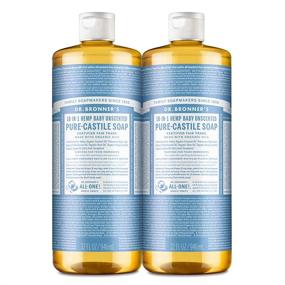 img 4 attached to 👶 Dr. Bronner's Pure-Castile Liquid Soap (Baby Unscented, 32 ounce, 2-Pack) - Organic, Multipurpose Soap for Sensitive Skin, Babies, and More - No Fragrance Added!