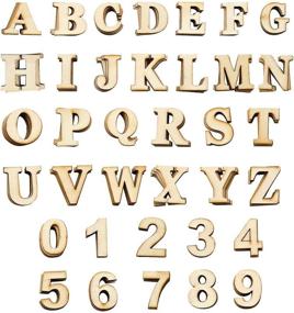 img 4 attached to 🔡 Hslife 180Pcs Natural Color Wooden Letters and Numbers for DIY Craft Wedding Party Home Decor