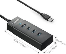 img 2 attached to 🔌 Anker AK-68ANHUB-LB4A-0009 AH401: High-Speed 4-Port USB 3.0 SuperSpeed Hub with 3.3-Foot Cable