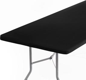 img 4 attached to 🖤 Black Rectangle Signature Fitted Tablecloth - Enhanced SEO