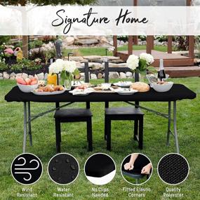 img 3 attached to 🖤 Black Rectangle Signature Fitted Tablecloth - Enhanced SEO