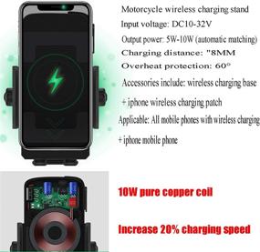 img 1 attached to 📱 Wireless Charging Motorcycle Phone Holder: Waterproof 10W Mount for Samsung, iPhone, & More. Ideal for Motorcycles, ATVs, Scooters, and Snowmobiles!