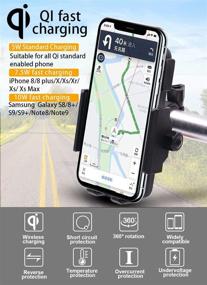 img 2 attached to 📱 Wireless Charging Motorcycle Phone Holder: Waterproof 10W Mount for Samsung, iPhone, & More. Ideal for Motorcycles, ATVs, Scooters, and Snowmobiles!