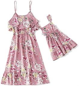 img 4 attached to IFFEI Mommy and Me Dress: Strappy Summer Floral Matching Outfit for Mother and Daughter