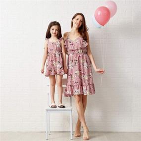 img 3 attached to IFFEI Mommy and Me Dress: Strappy Summer Floral Matching Outfit for Mother and Daughter